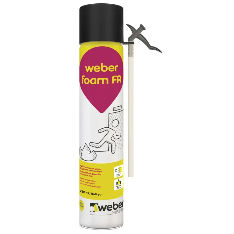 ქაფი ცეცხლმედეგი (პოლიურეთანის) WEBER FOAM FR 750ML(840გრ) — სამონტაჟო ქაფი